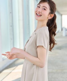Tiaclasse L 【新色追加】フラップ付きミディアム丈フレアワンピース