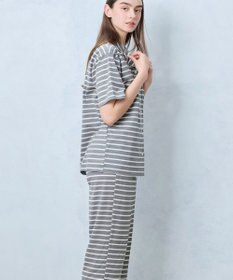 une nana cool 【綿100％】やわらか天竺ボーダー半袖パジャマ MADE WITH LIBERTY FABRIC