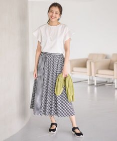 ANY 異素材コンビフリルスリーブプルオーバー