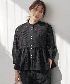 組曲 【先行予約】エンブロイダリーレーススタンドネック ブラウス