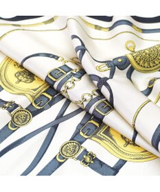 Marca 【 Marcaオリジナル】馬具と鞭 菱形スカーフ シルクツイル