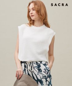 23区 【SACRA】コットンナイロンブークレ ポルカリブ ニット