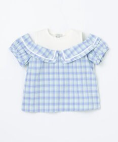 ANY KIDS チェック オフショルダー ブラウス