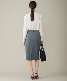 ICB 【WEB限定カラーあり・速乾・洗える】BackSatinAmunzen バンドカラーブラウス