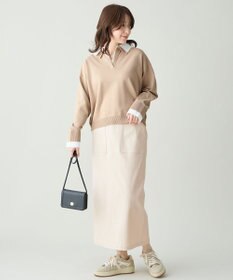 ANY ファブリックコンビスキッパーニット