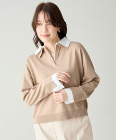 ANY ファブリックコンビスキッパーニット