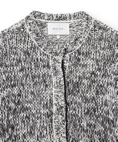 BEIGE， 【洗える】THYME / クルーネックコットンメッシュカーディガン