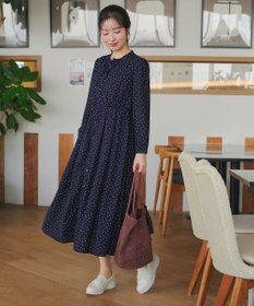 Tiaclasse L 襟フリルリボンワンピース