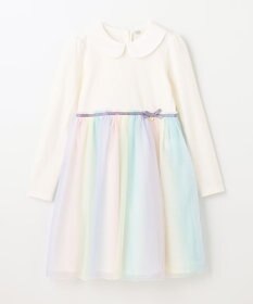 ANY KIDS 花柄ドッキングチュールワンピース