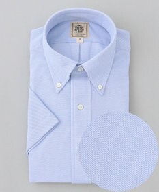 J.PRESS MEN 酷暑の清潔感もこれ一枚で【吸水速乾 / 抗菌防臭 / 防シワ】【J.PRESS OXFORD JERSEY】カノコインレイ半袖 シャツ / B.D.