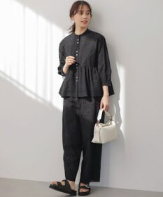 組曲 【先行予約】エンブロイダリーレーススタンドネック ブラウス