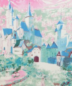 MOONBAT Hanato(ハナト) シルクウールストール ノイシュヴァンシュタイン城／幅60cm