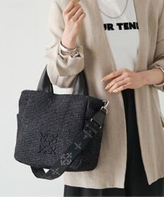 russet ナイロンラフィア2WAYトートバッグ(CE-1711)