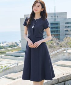 Tiaclasse L 【新色追加】フラップ付きミディアム丈フレアワンピース