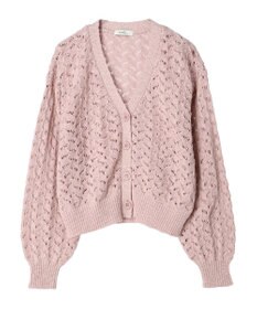 earth music&ecology スラブコットンレース編みカーディガン