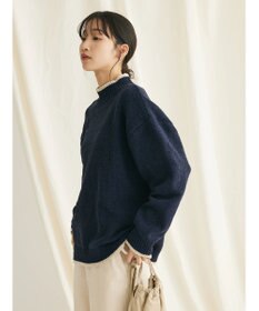 CRAFT STANDARD BOUTIQUE 洗えるモールニット配色プルオーバー