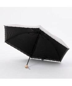 UNBILLION カシュネ cachenez /【晴雨兼用　日傘　UVカット率・遮光率100％生地使用 】PU超軽量プチフラワー刺繍カーボンミニ折りたたみ傘