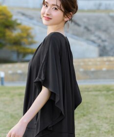 Tiaclasse リネンライクスラブ スキッパー襟ブラウス