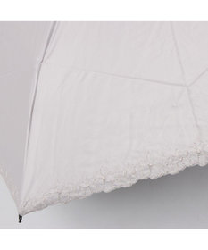 UNBILLION カシュネ cachenez /【晴雨兼用　日傘　UVカット率・遮光率100％生地使用 】PU超軽量プチフラワー刺繍カーボンミニ折りたたみ傘