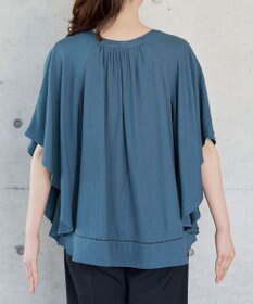 Tiaclasse リネンライクスラブ スキッパー襟ブラウス