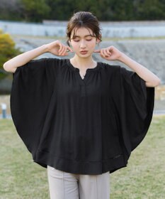 Tiaclasse リネンライクスラブ スキッパー襟ブラウス