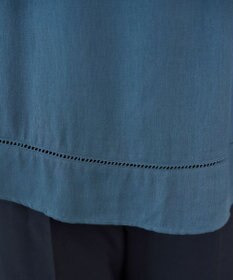 Tiaclasse リネンライクスラブ スキッパー襟ブラウス