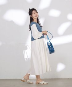 Tiaclasse L 【洗える】一枚でコーデが決まるニットソーレイヤード風ワンピ