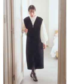 earth music&ecology 圧縮ニットＺＩＰジャンスカ