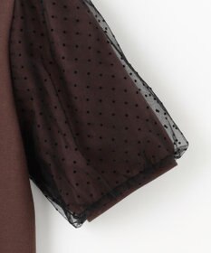 Feroux 【汗ジミが目立たない・洗える】チュール袖パフスリーブ Tシャツ