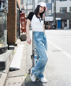 WEGO グラフィックラグランヘンリーネックT