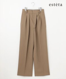 23区 【エステータ】ウールリネン タックワイドパンツ