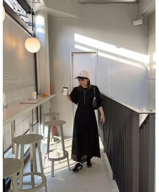 Green Parks AnriettMusee バックカットワークワンピース