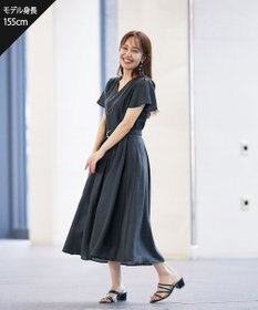 Tiaclasse L 【洗える】大人上品なシアータックワンピース