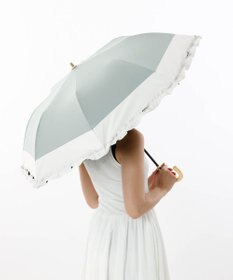 AURORA Beaurance （ビューランス）バイカラーフリル晴雨兼用パラソル（折りたたみ傘）