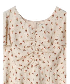 earth music&ecology フロントギャザーフラワーワンピース