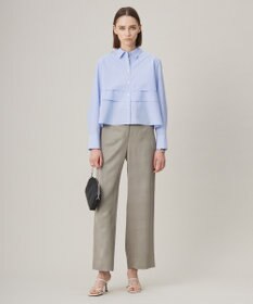 ICB 【洗える】 クリーンブロード クロップドブラウス