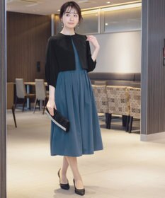 Tiaclasse L 【洗える】タックパフスリーブボレロ