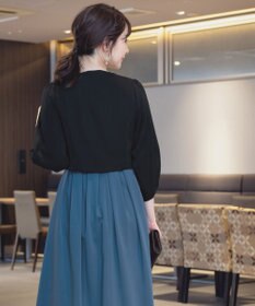 Tiaclasse L 【洗える】タックパフスリーブボレロ