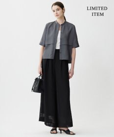 ICB L 【WEB限定・接触冷感・速乾・洗える】シルキーツイル 半袖クロップドシャツ