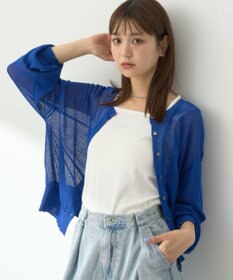 earth music&ecology 【予約】接触冷感シアークルーニットカーディガン