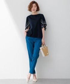 23区 【洗える】リネンレーヨンストレッチ テーパードパンツ