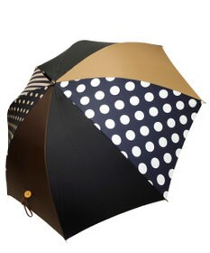 +RING レディース向け プラスリング 雨傘（長）60cm BLK/BRN T1402