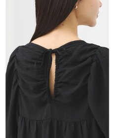 earth music&ecology 膨れジャガードパフ袖ワンピース