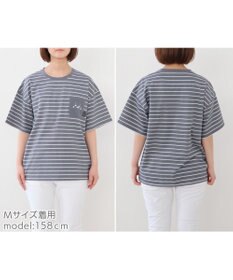 Mother garden しろたん ポケット付き Ｔシャツ 半袖 《ボーダー柄/黒色》 レディース メンズ ユニセックス