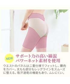 BRADELIS New York 【BRADELIS NewYork peace】綿混楽々ソフトガードル24 お尻周りをスッキリ補整 クロッチ付きで一枚ばき可能 ガードルショーツ