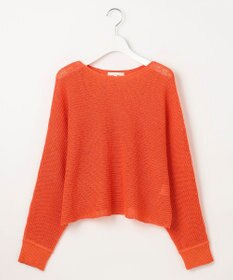 自由区 S 【洗える】リネンミドルゲージドルマンスリーブ ニット