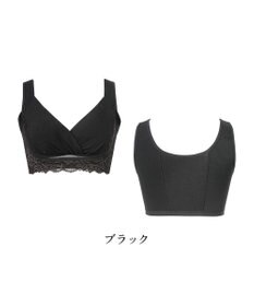 BRADELIS New York 【BRADELIS NewYork peace】綿混キャッチャーカップレースブラ25  ノンワイヤー 補正下着 補整 谷間メイク