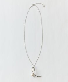 Phoebe 2wayクロスメタルパールブローチネックレス　シルバー