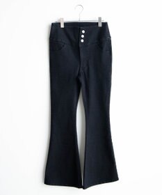 WEGO ハイウエストストレッチデニムフレアパンツ
