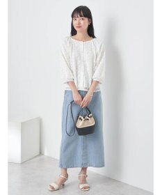 earth music&ecology フラワーレースブラウス